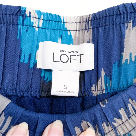 LOFT Navy Silk Skirt - Picture 6 of 7